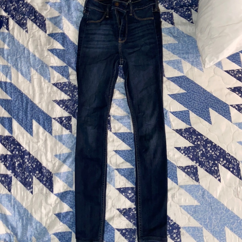 I have never wore them .blue skinny jeans from hollister